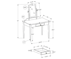 Gray Vanity Table With Mirror 9 Gray Vanity Table With Mirror -DHP Sales Store 810512907 3