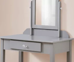 Gray Vanity Table With Mirror 10 Gray Vanity Table With Mirror -DHP Sales Store 810512907 4