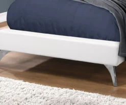 White Tufted Faux Leather Twin Upholstered Platform Bed -DHP Sales Store 810512926 4