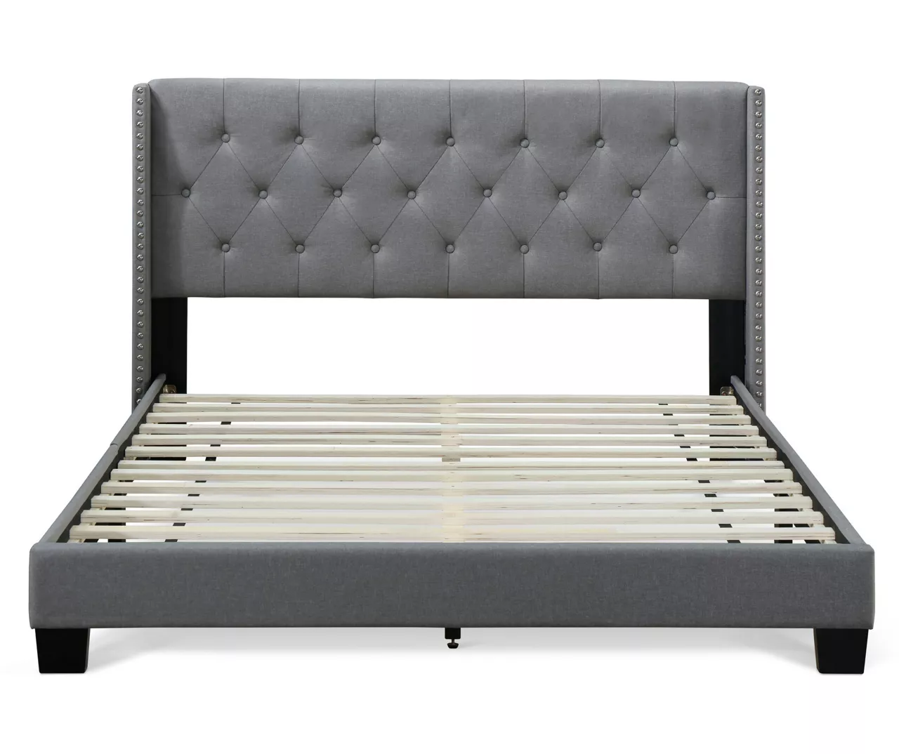 Gray Upholstered Shelter Wingback Queen Bed 14 Gray Upholstered Shelter Wingback Queen Bed - Image 12