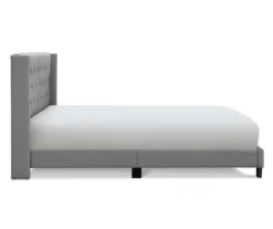 Gray Upholstered Shelter Wingback Queen Bed 33 Gray Upholstered Shelter Wingback Queen Bed -DHP Sales Store 810513491 13