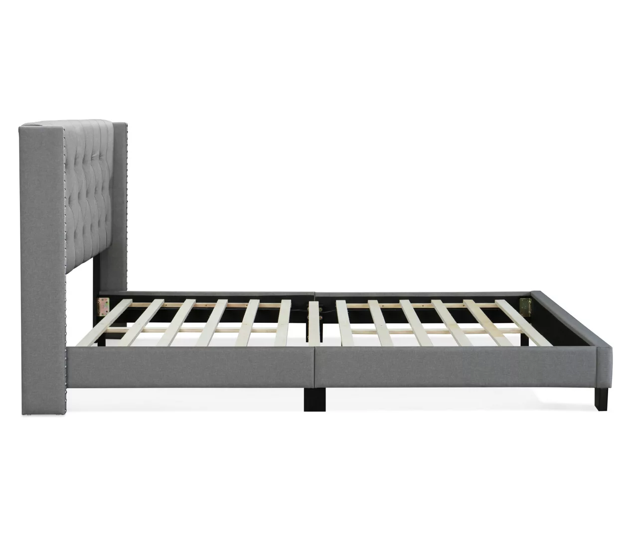 Gray Upholstered Shelter Wingback Queen Bed 16 Gray Upholstered Shelter Wingback Queen Bed - Image 14