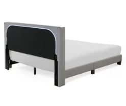 Gray Upholstered Shelter Wingback Queen Bed 37 Gray Upholstered Shelter Wingback Queen Bed -DHP Sales Store 810513491 17