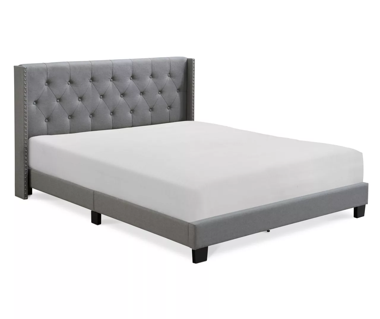 Gray Upholstered Shelter Wingback Queen Bed 3 Gray Upholstered Shelter Wingback Queen Bed