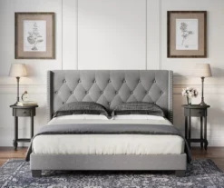 Gray Upholstered Shelter Wingback Queen Bed 24 Gray Upholstered Shelter Wingback Queen Bed -DHP Sales Store 810513491 4