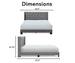 Gray Upholstered Shelter Wingback Queen Bed 26 Gray Upholstered Shelter Wingback Queen Bed -DHP Sales Store 810513491 6