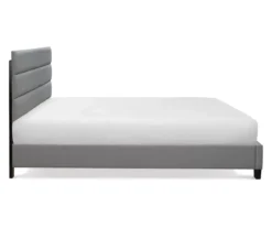 Gray Hudson King Upholstered Linen Fabric Bed 25 Gray Hudson King Upholstered Linen Fabric Bed -DHP Sales Store 810513494 11