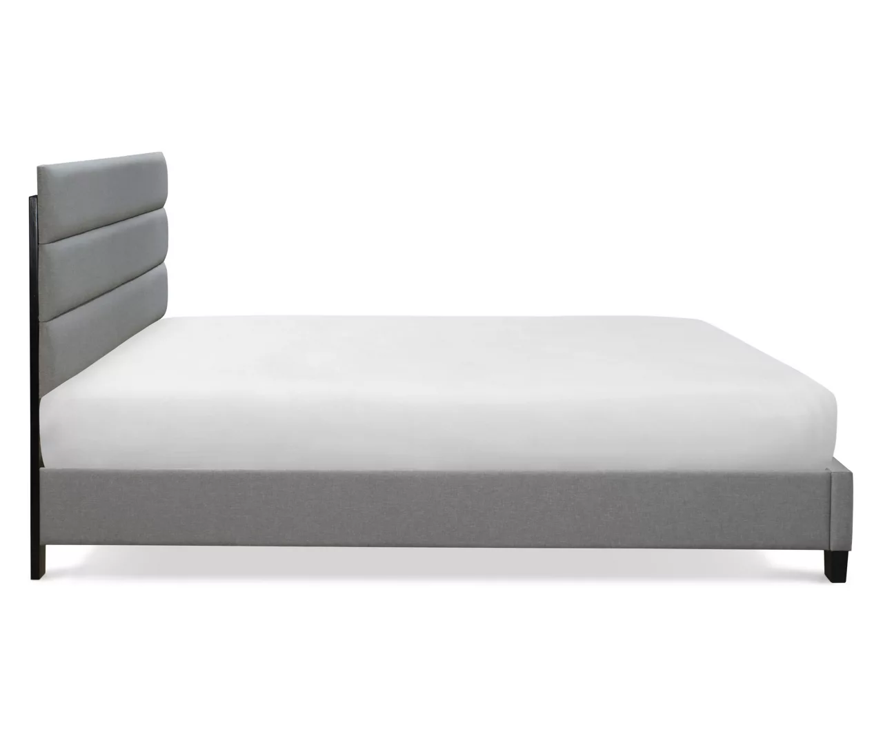 Gray Hudson King Upholstered Linen Fabric Bed 9 Gray Hudson King Upholstered Linen Fabric Bed - Image 7