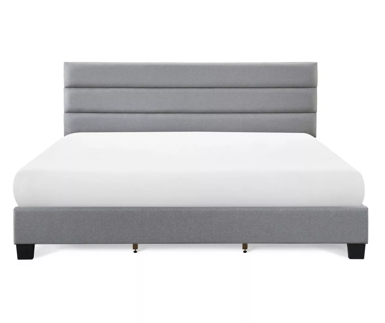 Gray Hudson King Upholstered Linen Fabric Bed 7 Gray Hudson King Upholstered Linen Fabric Bed - Image 5