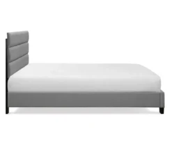 Gray Hudson Queen Upholstered Linen Fabric Bed -DHP Sales Store 810513495 11