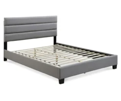 Gray Hudson Queen Upholstered Linen Fabric Bed -DHP Sales Store 810513495 3