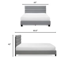 Gray Hudson Queen Upholstered Linen Fabric Bed -DHP Sales Store 810513495 6