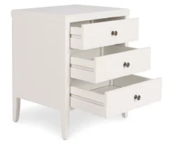 White Finley Wood 3-Drawer Nightstand -DHP Sales Store 810513520 3