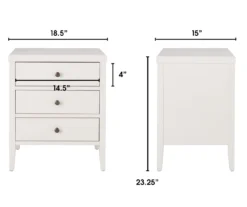 White Finley Wood 3-Drawer Nightstand -DHP Sales Store 810513520 7