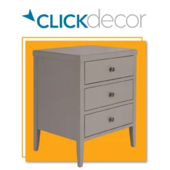 Gray Finley Wood 3-Drawer Nightstand -DHP Sales Store 810513522
