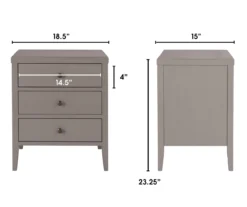 Gray Finley Wood 3-Drawer Nightstand -DHP Sales Store 810513522 7