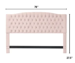 French Blush Pink Celeste Upholstered King Headboard -DHP Sales Store 810513528 3
