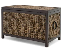 Rustic Black Wicker Storage Trunk -DHP Sales Store 810513555 13