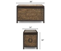 Rustic Black Wicker Storage Trunk -DHP Sales Store 810513555 3