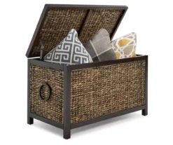 Rustic Black Wicker Storage Trunk -DHP Sales Store 810513555 5
