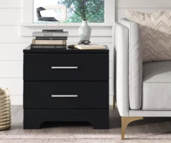 Black Hudson 2-Drawer Wood Nightstand -DHP Sales Store 810513557 3