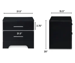 Black Hudson 2-Drawer Wood Nightstand -DHP Sales Store 810513557 4