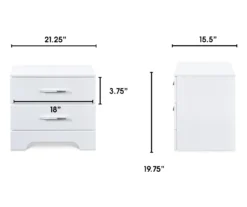 White Hudson 2-Drawer Wood Nightstand -DHP Sales Store 810513558 4