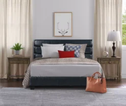 Black Channel Tufted King Upholstered Bed Frame -DHP Sales Store 810513588 5