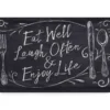 Real Living "Eat Well" Black & White Chalk Print Soft Step Kitchen Mat -DHP Sales Store 810514470 1