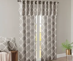 Sereno Fretwork Gray Light-Filtering Grommet Curtain Panel, (63") -DHP Sales Store 810517992 810517993 810517994 10 2