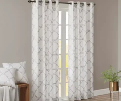 Sereno Fretwork Ivory Light-Filtering Grommet Curtain Panel, (63") 15 Sereno Fretwork Ivory Light-Filtering Grommet Curtain Panel, (63") -DHP Sales Store 810517995 810517996 810517998 1 2
