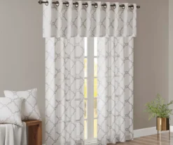 Sereno Fretwork Ivory Light-Filtering Grommet Curtain Panel, (84") -DHP Sales Store 810517995 810517996 810517998 10 1