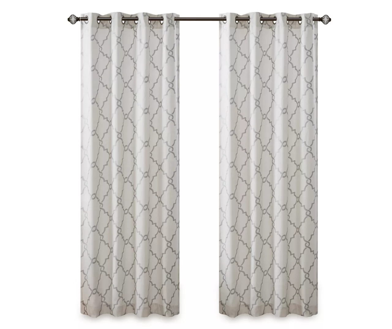 Sereno Fretwork Ivory Light-Filtering Grommet Curtain Panel, (63") 14 Sereno Fretwork Ivory Light-Filtering Grommet Curtain Panel, (63") - Image 12