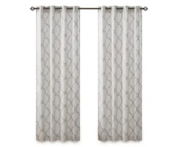 Sereno Fretwork Ivory Light-Filtering Grommet Curtain Panel, (95") -DHP Sales Store 810517995 810517996 810517998 11