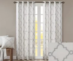 Sereno Fretwork Ivory Light-Filtering Grommet Curtain Panel, (63") 16 Sereno Fretwork Ivory Light-Filtering Grommet Curtain Panel, (63") -DHP Sales Store 810517995 810517996 810517998 2 2