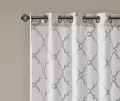 Sereno Fretwork Ivory Light-Filtering Grommet Curtain Panel, (84") -DHP Sales Store 810517995 810517996 810517998 4 1
