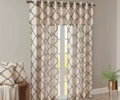 Sereno Fretwork Khaki Light-Filtering Grommet Curtain Panel, (95") -DHP Sales Store 810518000 810518001 810518002 10