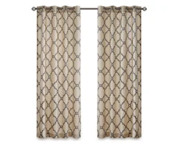 Sereno Fretwork Khaki Light-Filtering Grommet Curtain Panel, (95") -DHP Sales Store 810518000 810518001 810518002 11