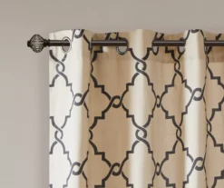 Sereno Fretwork Khaki Light-Filtering Grommet Curtain Panel, (63") -DHP Sales Store 810518000 810518001 810518002 3 2
