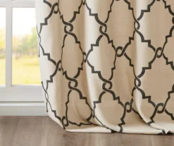 Sereno Fretwork Khaki Light-Filtering Grommet Curtain Panel, (84") -DHP Sales Store 810518000 810518001 810518002 5 1