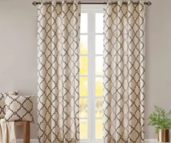 Sereno Fretwork Khaki Light-Filtering Grommet Curtain Panel, (63") -DHP Sales Store 810518000 810518001 810518002 7 2