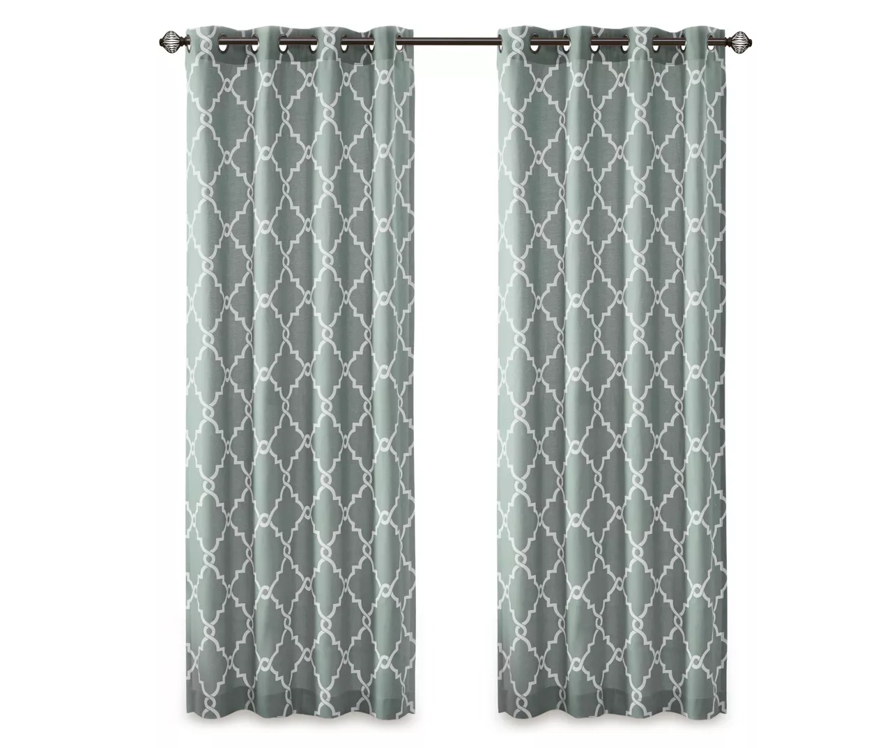 Sereno Fretwork Seafoam Light-Filtering Grommet Curtain Panel, (95") 14 Sereno Fretwork Seafoam Light-Filtering Grommet Curtain Panel, (95") - Image 12