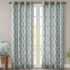 Sereno Fretwork Seafoam Light-Filtering Grommet Curtain Panel, (84") -DHP Sales Store 810518004 810518005 810518006 13