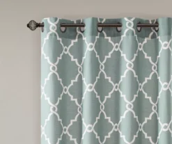 Sereno Fretwork Seafoam Light-Filtering Grommet Curtain Panel, (63") -DHP Sales Store 810518004 810518005 810518006 3 1