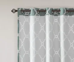 Sereno Fretwork Seafoam Light-Filtering Grommet Curtain Panel, (63") -DHP Sales Store 810518004 810518005 810518006 4 1