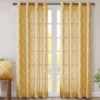 Sereno Fretwork Yellow Light-Filtering Grommet Curtain Panel, (95") 1 Sereno Fretwork Yellow Light-Filtering Grommet Curtain Panel, (95") -DHP Sales Store 810518008 810518009 810518010 1