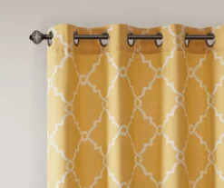Sereno Fretwork Yellow Light-Filtering Grommet Curtain Panel, (95") -DHP Sales Store 810518008 810518009 810518010 3