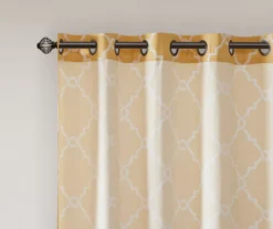 Sereno Fretwork Yellow Light-Filtering Grommet Curtain Panel, (84") -DHP Sales Store 810518008 810518009 810518010 4 2