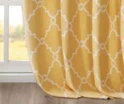 Sereno Fretwork Yellow Light-Filtering Grommet Curtain Panel, (63") -DHP Sales Store 810518008 810518009 810518010 5 1