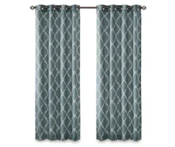 Sereno Fretwork Blue Light-Filtering Grommet Curtain Panel, (84") -DHP Sales Store 810518012 810517719 810517720 11 2